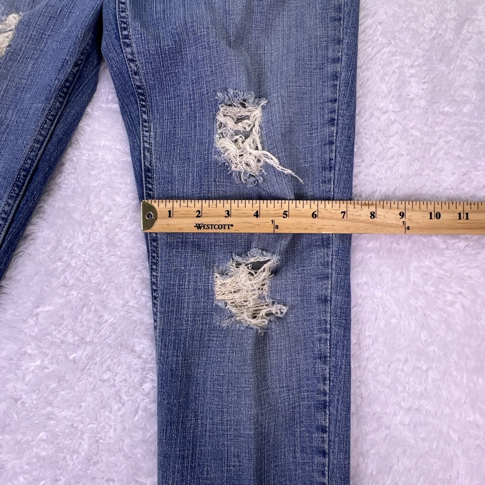 Y2K Levi's 524 Superlow Womens 9M LowRise Distressed Stretch Skinny Jean (30x31) - Picture 10 of 11